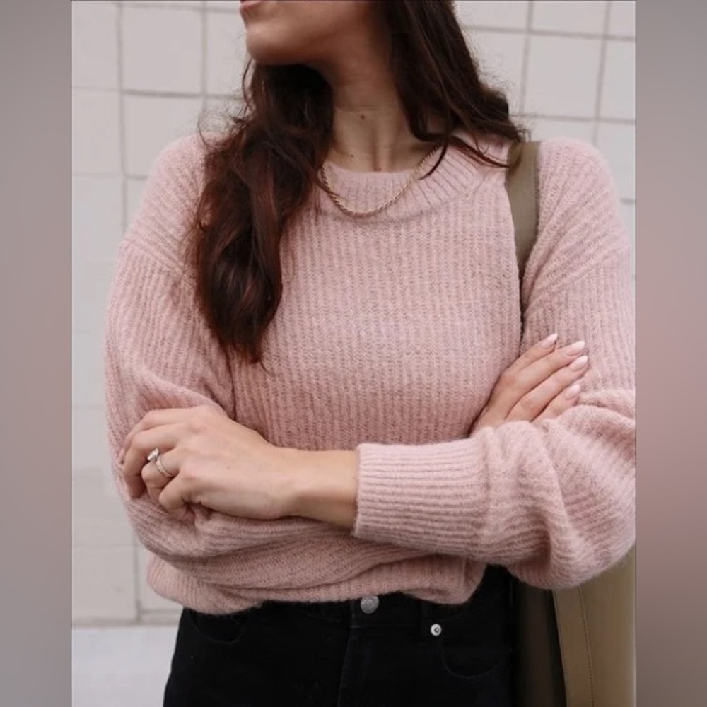 Everlane The Alpaca Crew Neck Sweater in Pink Size XS